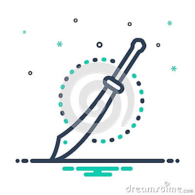 Mix icon for Sword, broadsword and skewer Vector Illustration