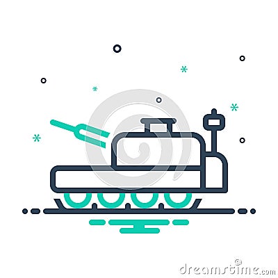 Mix icon for Tank, wartime and armor Vector Illustration