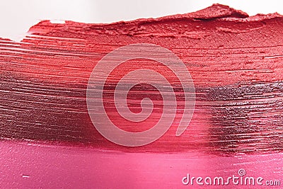 Mix lipstick smudged samples closeup backdrop Stock Photo