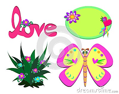 Mix of Loving Pictures Vector Illustration