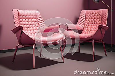 mix punk style comfortable pink leather chair generated by ai Stock Photo