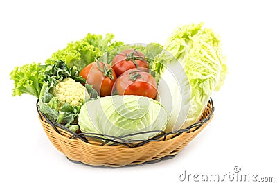 Mix vegetable in basket Stock Photo