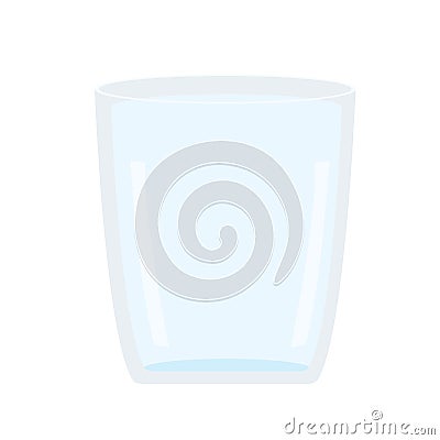 Glass drinking water on white background Cartoon Illustration