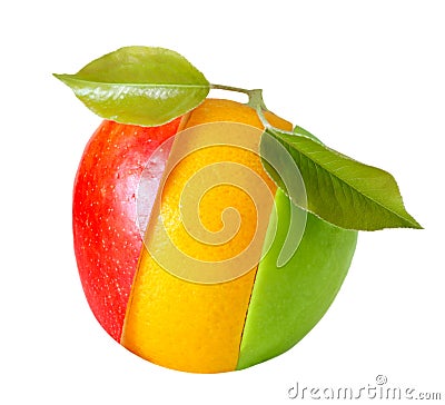 Mixed apple orange fruit Stock Photo