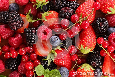 Mixed berries fruits Stock Photo