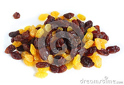 Mixed black and white raisins Stock Photo