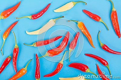 Mixed color chili pepper background Stock Photo