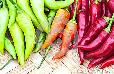 Mixed color chilli pepper Stock Photo