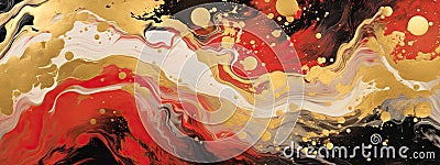 Mixed color splashes of red, black, and gold. Elegant Chinese style background Stock Photo