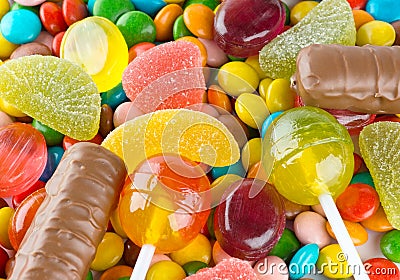 Mixed colorful candies Stock Photo