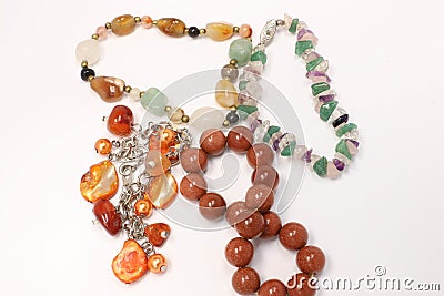 Mixed Colors of Bracelets Made of Natural Stone Classic Hand Made Accessory Stock Photo
