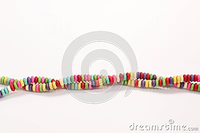 Mixed Colors of Jewelery Beads Twisted Multi Colored Chain Necklace Presentation Stock Photo