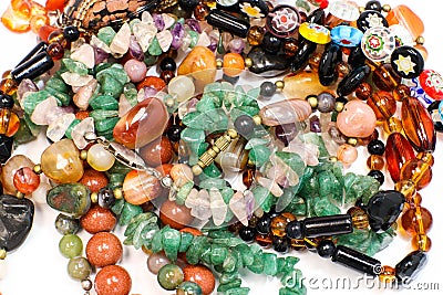 Mixed Colors of Lot of Bead Bracelets and Necklace Jewellery Elegance Accessory Stock Photo