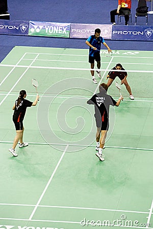 Mixed Doubles Badminton Editorial Stock Photo