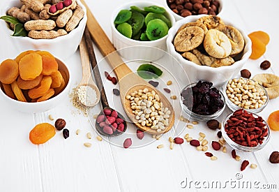Mixed dried fruits Stock Photo