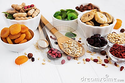 Mixed dried fruits Stock Photo