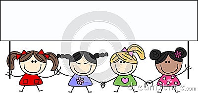 Mixed ethnic children Vector Illustration