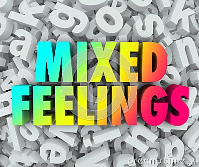 Mixed Feelings Emotions Complex Letter Jumble Background Stock Photo