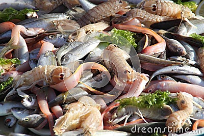Mixed fish Stock Photo