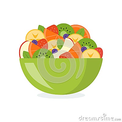Mixed fruit salad Vector Illustration