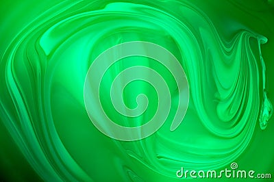 Mixed green oil paint swirl Stock Photo