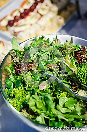 Mixed greens salad Stock Photo