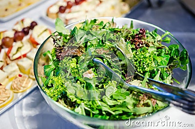 Mixed greens salad Stock Photo