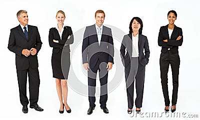 Mixed group of business men and women Stock Photo