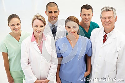 Mixed group of medical professionals Stock Photo