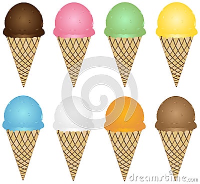 Mixed ice cream Vector Illustration