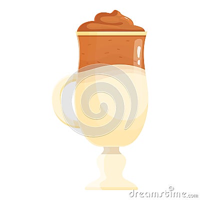 Mixed ice latte icon cartoon vector. Drink glass Vector Illustration