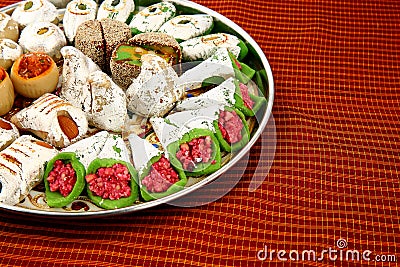 Mixed Indian sweets with copyspace Stock Photo