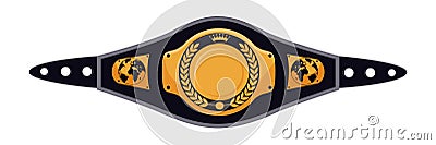 Mixed martial arts champion belt on white backdrop Vector Illustration