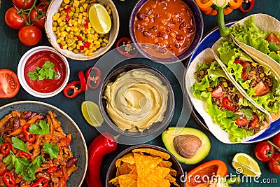 Mixed mexican food Stock Photo