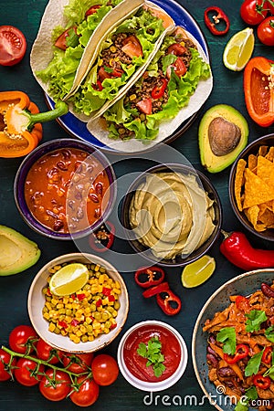 Mixed mexican food Stock Photo