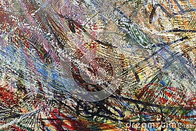 Mixed multi-layer image technique. color sketch. a jumble of lines and blotches. background in the style of abstract expressionis Stock Photo