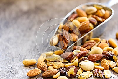 Mixed Nuts Healthy snack close up Stock Photo