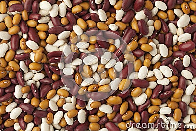 Mixed organic colorful beans Stock Photo