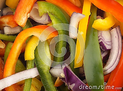 Mixed pepper and onion salad Stock Photo