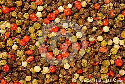 Mixed peppercorns background Stock Photo
