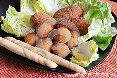 Mixed plate of fried appetizers Stock Photo
