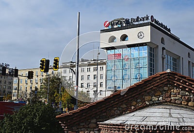 Mixed styles of architecture in the city center of Sofia Editorial Stock Photo