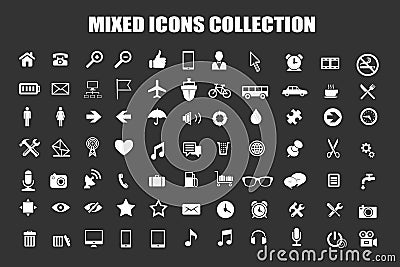 Mixed Universal icons Collection Vector Illustration