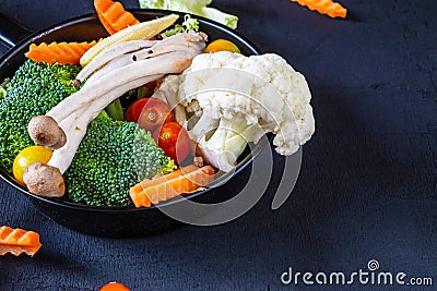 Mixed vegetables for health on the table. Stock Photo