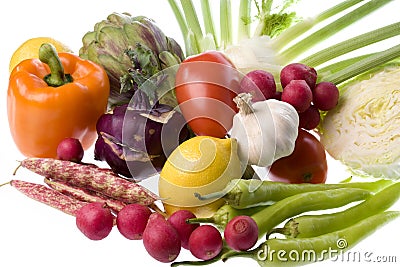 Mixed Vegetables Isolated Stock Photo