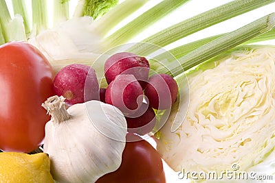 Mixed Vegetables Isolated Stock Photo