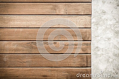 Mixed, wooden pattern and polished cement Stock Photo