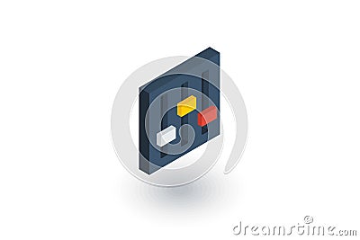 Mixer, Setup isometric flat icon. 3d vector Vector Illustration