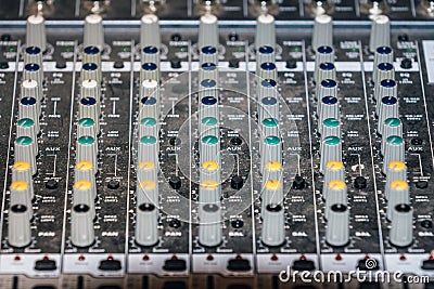 Sound mixing table Stock Photo