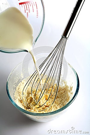 Mixing batter Stock Photo